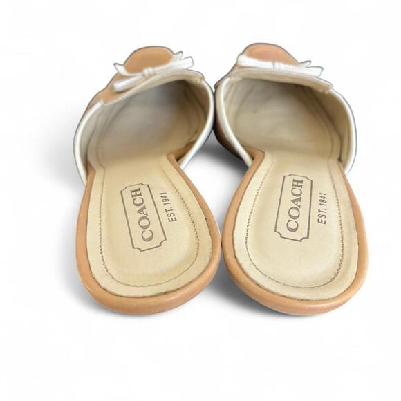 Vintage‎ y2k made in italy Coach beige Bow Slides Mules sz. 7-7.5 - Picture 6 of 8